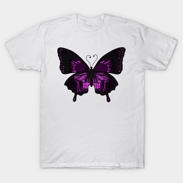 Butterfly skull t shirt hot sale